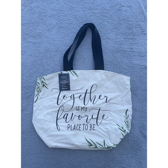 Classic Reusable Tote Bag “Together Is My Favorite Place To Be" - Beige NWT - Picture 1 of 8
